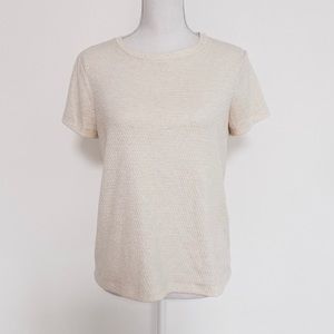 Anthropologie Ivory Textured Tee